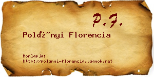 Polányi Florencia névjegykártya